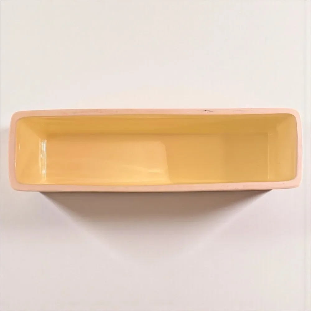 Ceramic Butter Dish with Yellow Butter Stick Design and Blue Base